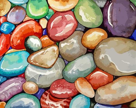 Multicolored Pebbles Paint By Number Numeral Paint