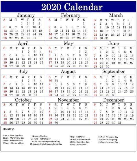 Pick Holiday Calendar 2020 Usa Calendar Printables Free Blank