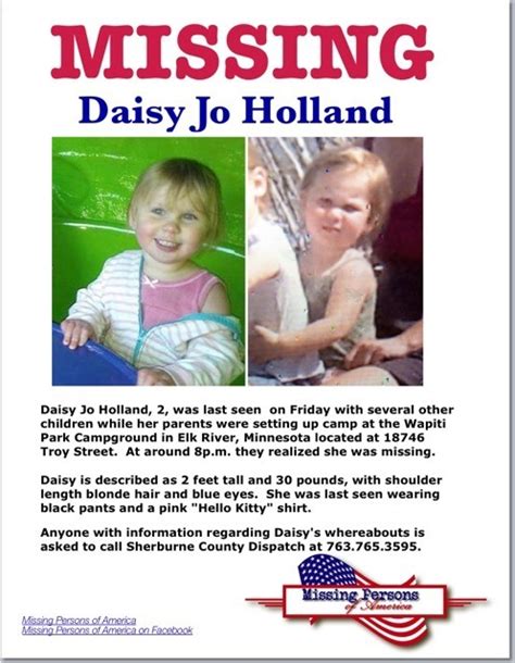 Missing Persons Daisy Jo Holland Elk River Minnesota