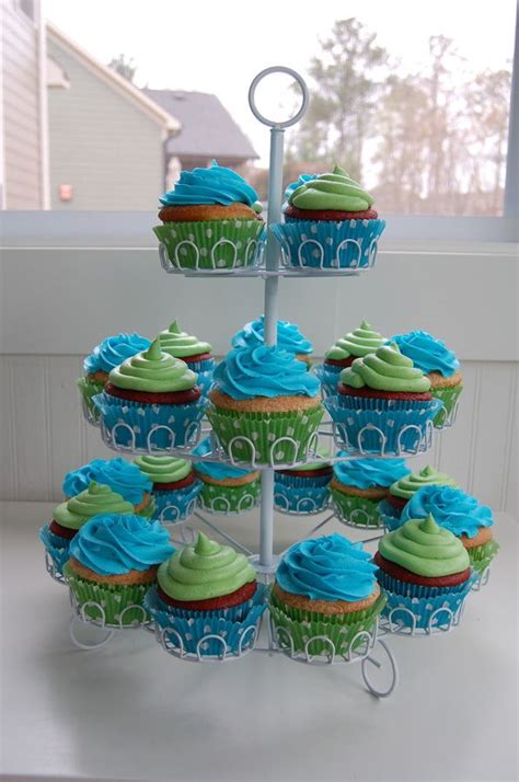 Blue And Green Cupcakes — Cupcakes Green Birthday Cakes Green