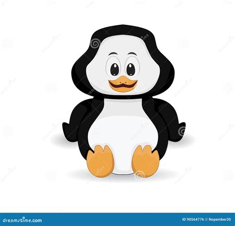 Baby Penguin Sitting Stock Vector Illustration Of Cute 90564776