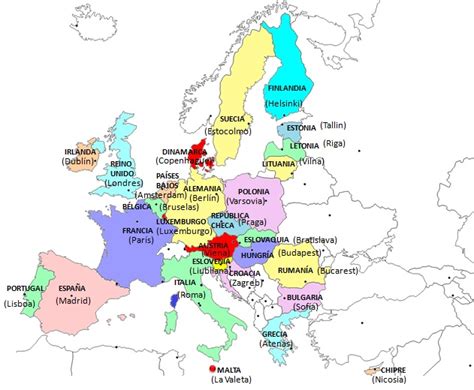Países Y Capitales De La Unión Europea 2018 Saber Es Práctico