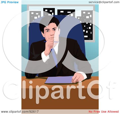Royalty Free Rf Clipart Illustration Of A Business Man In An Office