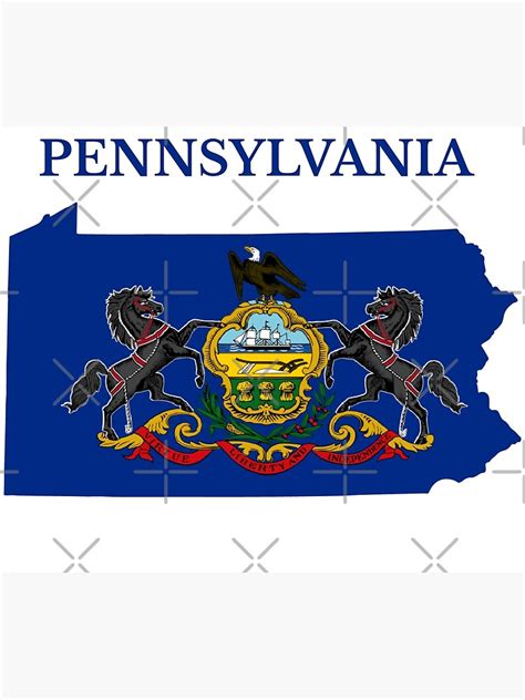 Pennsylvania Flag Map Poster By Marosharaf Redbubble