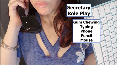 Asmr Gum Chewing Secretary Typing Phone Whisper Youtube