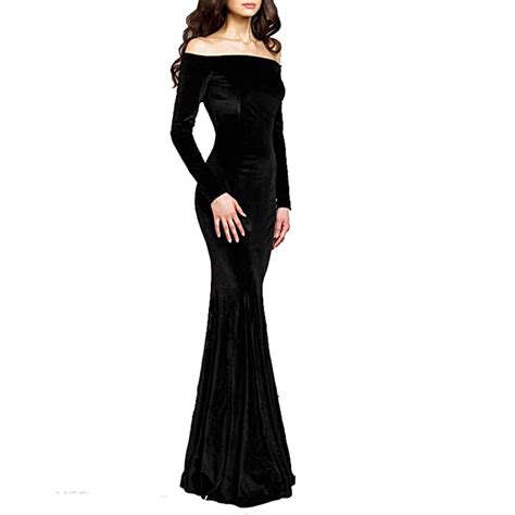 Buy Ttybridal Off The Shoulder Velvet Evening Gown Long Prom Party