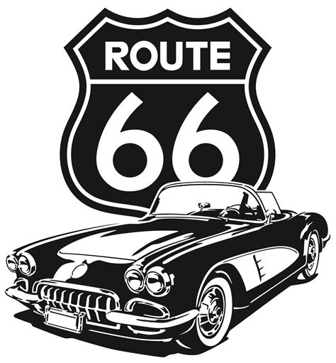 Wall Sticker Corvette Route 66 Carteles Vintage