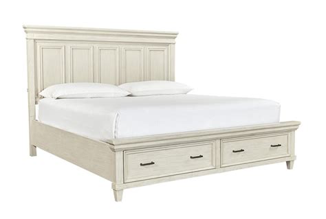 Coltyn White California King Wood Platform Bed With Footboard Storage Living Spaces