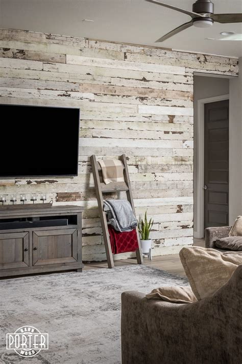 Speckled White Living Room Porter Barn Wood