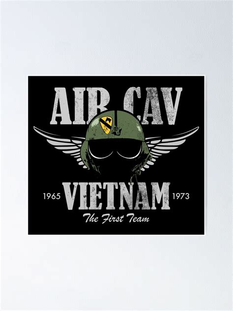 Air Cav Vietnam Huey Pilot Helmet Distressed Poster By Strongvlad