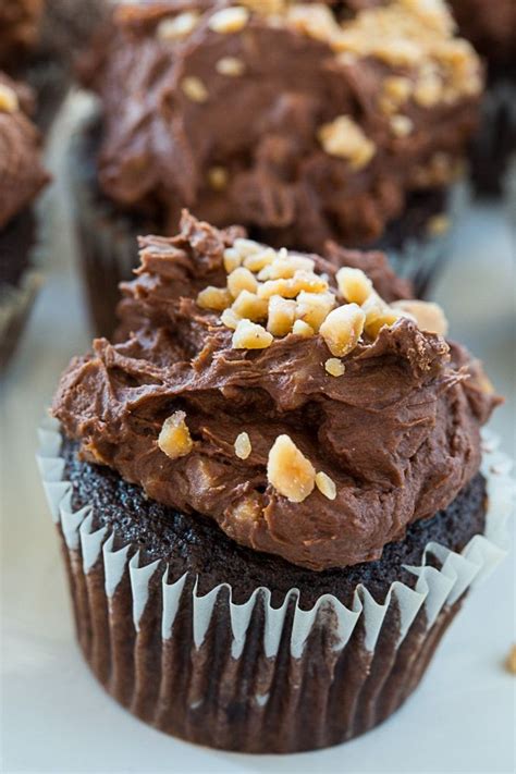 Chocolate Buttermilk Cupcakes With Toffee Frosting Spicy Southern Kitchen Buttermilk Cupcakes