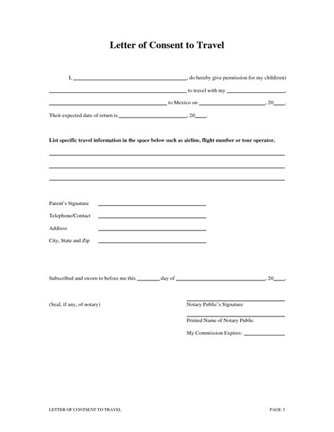 Download your content, complete the exercises, and upload them when you have internet again. Letter Of Consent for Travel Of A Minor Child Template ...