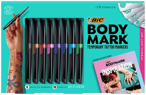 Buy Bic Bodymark Temporary Tattoo Markers For Skin Stencil T Set