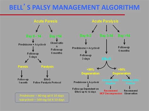 Most people with bell's palsy recover fully — with or without treatment. Bell's Palsy treatment algorithm (facial nerve paralysis ...