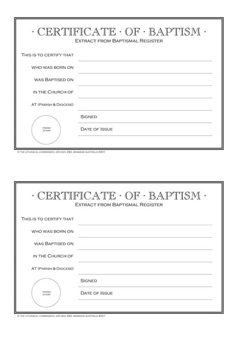 Editable Baptism Certificate Template Create Baptism Certificates For