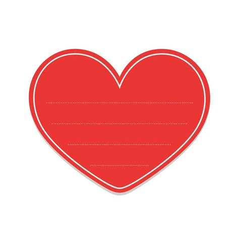 Heart Shaped Red Sticky Post Note Template Valentines Day Memo Paper