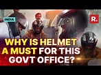 印度辦公室年久失修 員工戴安全帽防砸