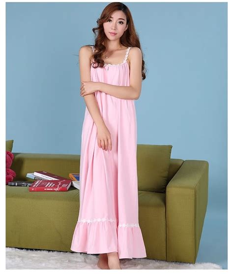 Buy Plus Size Long Cotton Women Nightgown Strap
