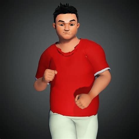 Cartoon Character Fat Boy Animated Rigged Blender Iclone Maya 3d Model