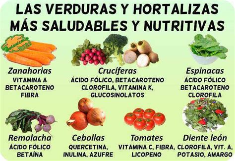 Clasificacion De Las Hortalizas Segun Sus Principios Nutritivos De Las