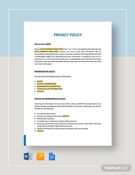 11 Privacy Policy Templates Pdf Doc Free And Premium Templates