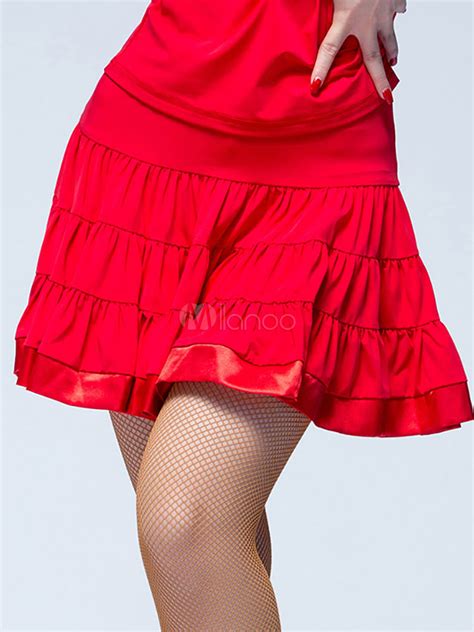 Latin Dance Skirt Black Ruffles Pleated Short Skirt For Women