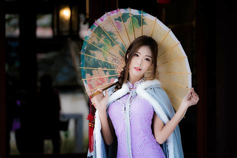women asian braid brunette dress girl model traditional costume hd wallpaper