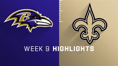 Baltimore Ravens Vs New Orleans Saints Highlights Week 9