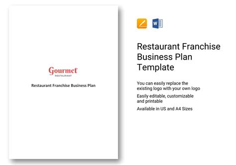 Restaurant Franchise Business Plan Template In Word Apple Pages