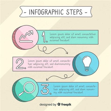 Free Vector Colourful Hand Drawn Infographic Steps Gráficos De