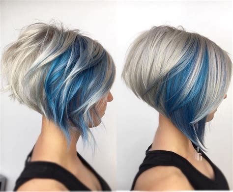 Blue With Grey Hair Colour Hair Styles Peekaboo Hair