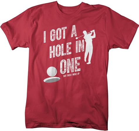 Mens Funny Golf T Shirt Hole In One Golfer Shirt Golf Etsy Golf T