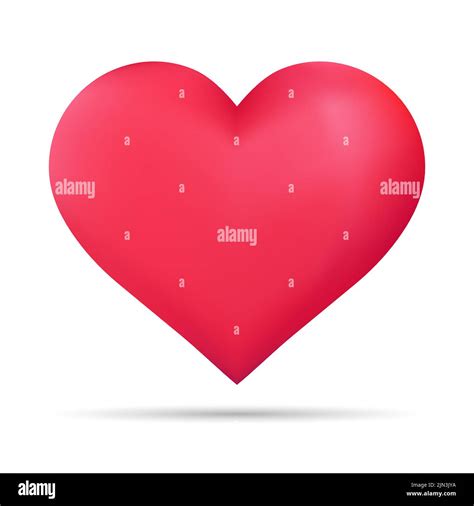 Red Shiny Heart Illustration Health Organ Romantic Love Isolated Vector