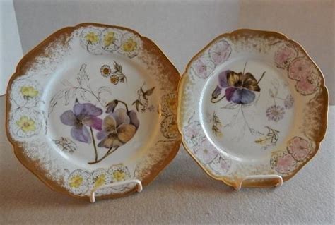 Pair Of Haviland And Co Limoges Hand Painted Cabinet Plates Wmixed