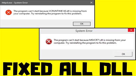how to fix all dll file missing error in windows pc windows 10 8 1 7 errors 7 8 10 easily vrogue