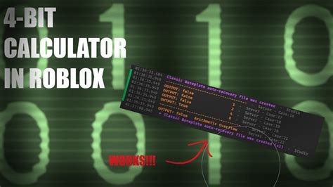 4 Bit Calculator In Roblox Binary Youtube