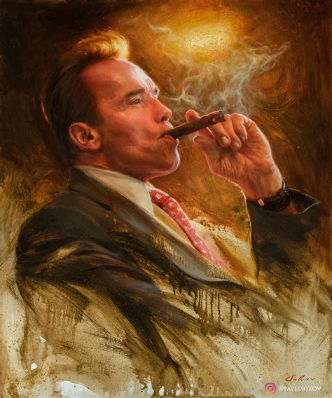 I Painted Arnold Smoking A Cigar 20x24 Inches Rpainting
