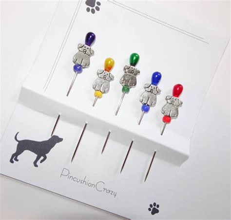 Decorative Dog Pins Doggie Pins Fancy Beaded Pins Sewing