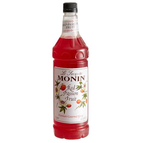 Monin 1 Liter Premium Red Passion Fruit Flavoring Syrup