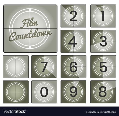 Film Countdown Vintage Frames Royalty Free Vector Image