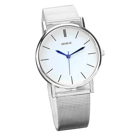Geneve Womens Fashion Watch Stainless Steel Band Geneva Quartz Wrist Watches Clock Casual Women