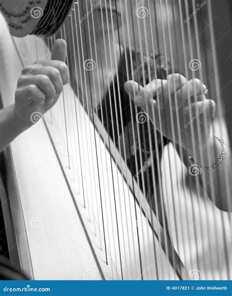 Woman Playing Harp Detail Stock Image Image Of Octave 4017821