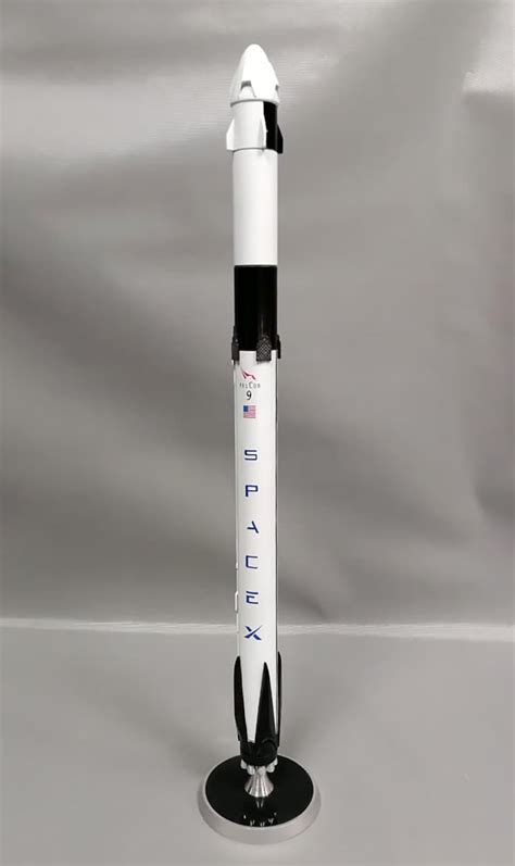 1144 Scale Model Spacex Rocket Falcon 9 Block 5 Crew Dragon Etsy