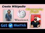 How to Create Wikipedia Biography page Full and Complate Video By ...