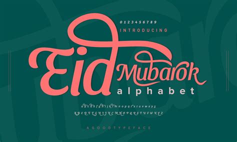 Eid Mubarok Creative Alphabet Islamic Font Luxury Typography 18922507