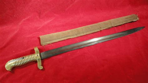 Great Civil War Era Zouave Rifle Saber Bayonet W Inspector Marks