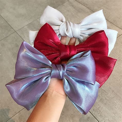 stain big bow hair clip girl hair bows with clips bowknot hair pins clips shiny for women buy