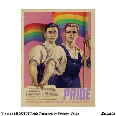 Vintage Shout It Pride Postcard Pride Poster Lgbtq Poster Vintage Pride