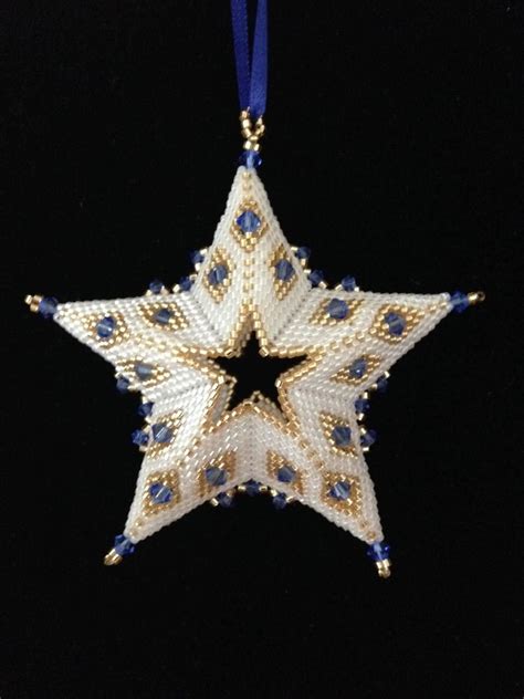 3d Beaded Star Christmas Ornament Pattern Tutorial Pdf Etsy Beaded