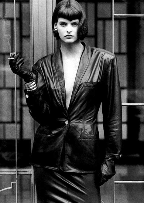 Designer Leather Fashions — Linda Evangelista For Vogue France 1986